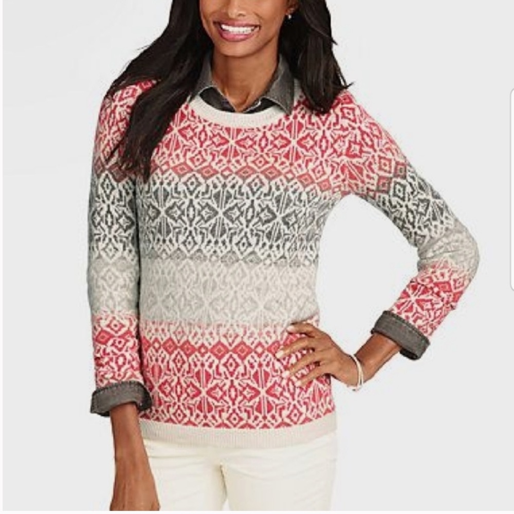 Talbots Ombré Fair Isle Sweater
